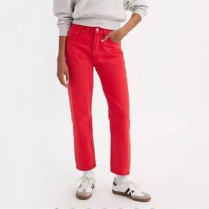 LEVIS high rise straight Red Women's Jeans